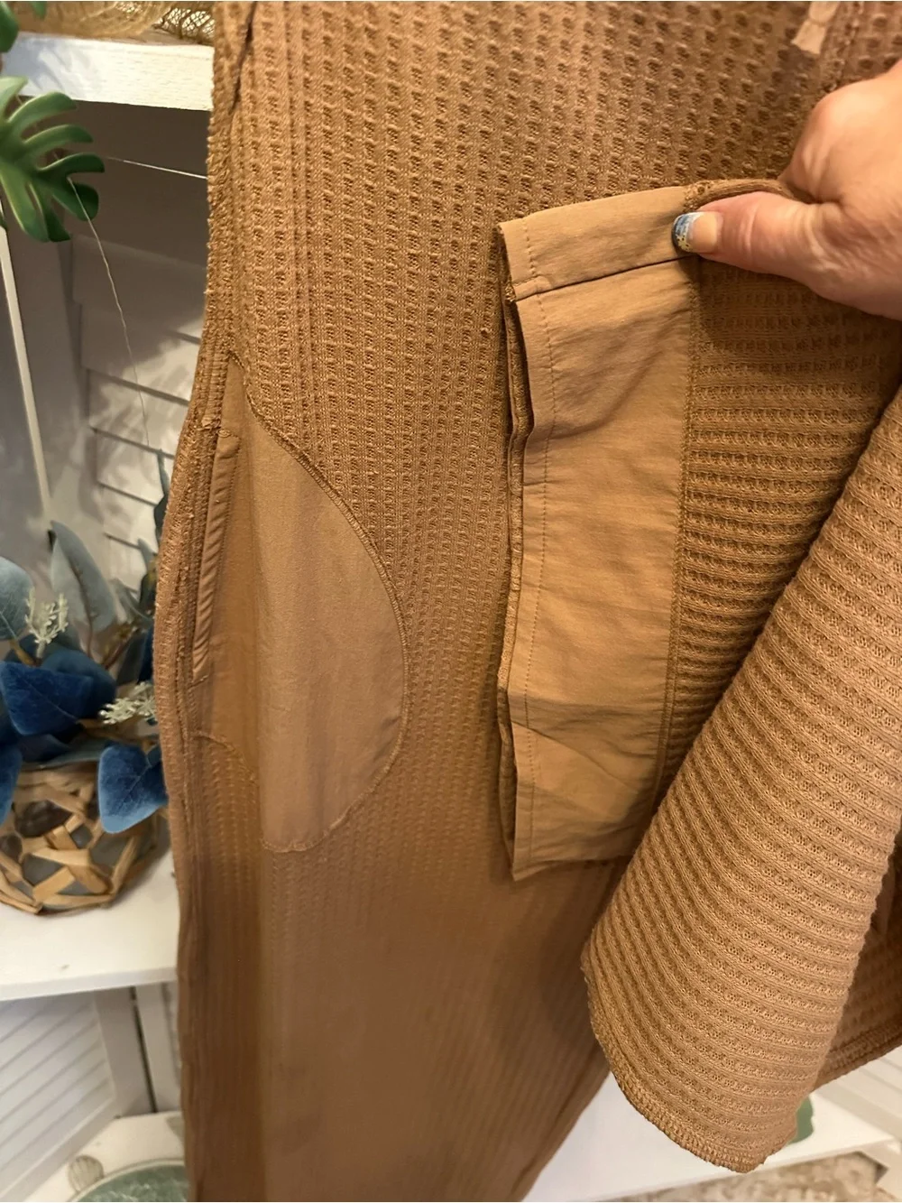 Zenana Outfitters Deep Camel Waffle Jumpsuit Romper - Picture 4 of 4